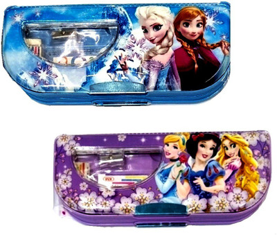 

S2KCrafts s2kc-1106 S2KC-1106 frozen, princess plastic pencil box Art Plastic Pencil Boxes(Set of 2, Light Blue, Purple)