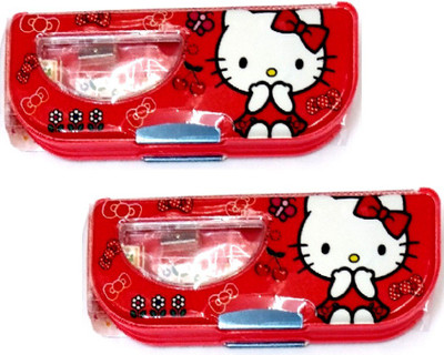 

S2KCrafts S2KC-1113 hello kitty, hello kitty S2KC-1113 hello kitty, hello kitty magnet plastic pencil box, hello kitty red & hello kitty red, stationery kit inside the box Art Plastic Pencil Boxes(Set of 2, Red, Red)