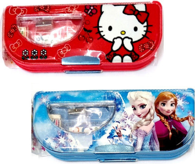 

S2KCrafts S2KC-1112 hello kitty, Frozen Princess S2KC-1112 hello kitty, Frozen Princess magnet plastic pencil box, hello kitty red Frozen Princess light blue, stationery kit inside the box Art Plastic Pencil Boxes(Set of 2, Red, Light Blue)