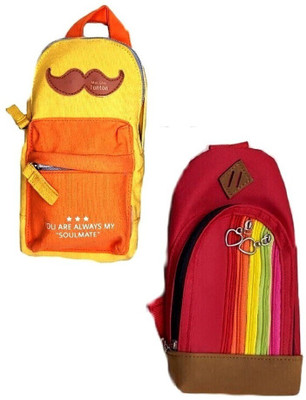 

S2KCrafts S2KC-1311 S2KC-1311 bag pouch Art Polyester Pencil Boxes(Set of 2, Yellow, Multicolor)