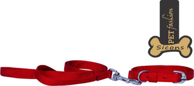

Sicons Pet fashion Dog Leash & Collar Nylon  Plain Red Colour 3/4Inch Dog Collar & Leash(, Red Color