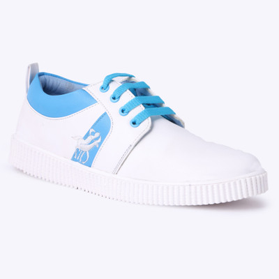 

CLOSHO White Casual Shoes Sneakers For Men(White, Sky blue/white