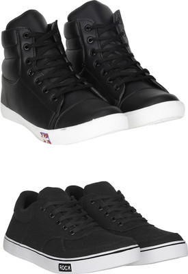 

Knot n Lace Combo Pack of 2 Casual Sneakers Sneakers For Men(Black, Black