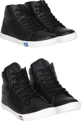 

Knot n Lace Combo Pack of 2 Casual Boots Sneakers For Men(Black, Black