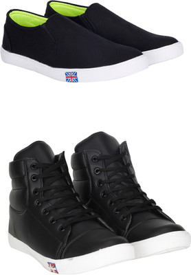 

Knot n Lace Combo Pack of 2 Casual Sneakers Sneakers For Men(Black, Black