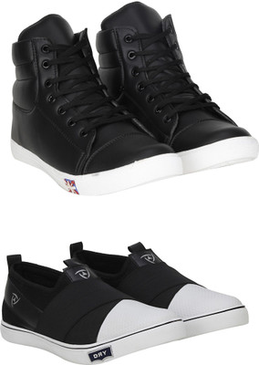 

Knot n Lace Combo Pack of 2 Casual Sneakers Sneakers For Men(Black, Black