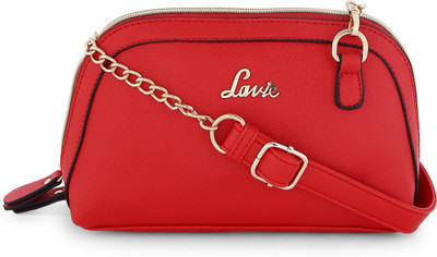 

Lavie Women Evening/Party, Casual Red Leatherette Sling Bag