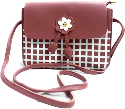 

Reliable Girls Casual Pink PU Sling Bag