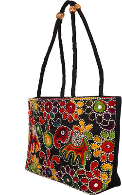 

Craft Trade Women Evening/Party Black Cotton Shoulder Bag