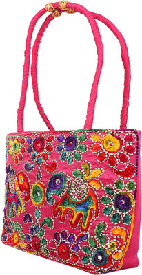 

Craft Trade Women Evening/Party Pink Cotton Shoulder Bag