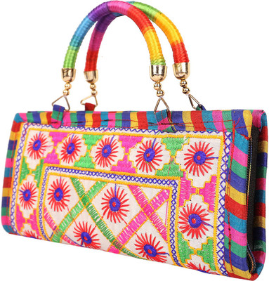 

Craft Trade Women Evening/Party Beige Cotton Hand-held Bag