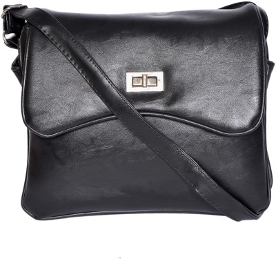 

Borsamania Women Casual Black Leatherette Sling Bag