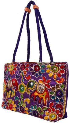 

Craft Trade Women Evening/Party Purple Cotton Shoulder Bag