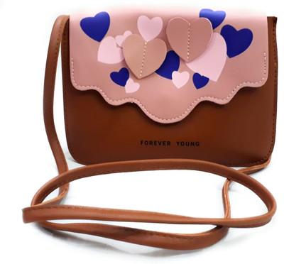 

Reliable Girls Casual Brown PU Sling Bag