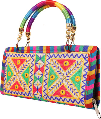

Craft Trade Women Evening/Party Beige Cotton Hand-held Bag