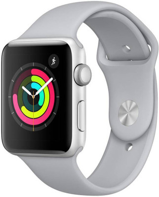 

am international company Watch Series 2 - 42 mm Stainless Steel Case with White Sport Band White Smartwatch(White Strap Medium)