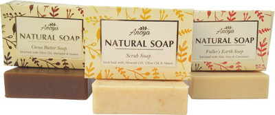 

Anoya Scrub, Fuller's Earth & Cocoa Butter Natural Handmade Soap (100gms) Combo pack(300 g, Pack of 3)