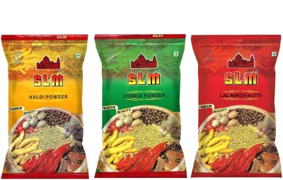 SLM Spices Combo Pouch Haldi200gm+ Dhaniya200gm & Lal Mirch200gm Powder (PACK OF 3 TOTAL =600GM )(3 x 200 g)