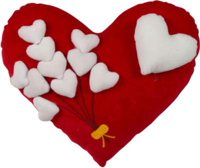 

Vinayaka Fab Blossom Hearts Velvet Cushion (Size-35 cm) with Filling Inserts. - 35 cm(Red)
