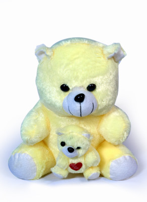 

COST TO COST Soft yellow hairy mother teddy - 12 inch(Multicolor)