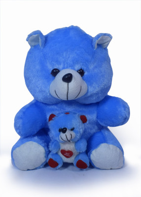 COST TO COST Blue hairy mother teddy - 12 inch(Multicolor)
