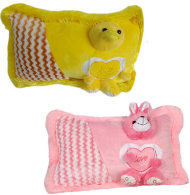 

MEGAEMART SOFT BABY PILLOW [YELLOW AND PINK] COMBO - 36 cm(Multicolor)
