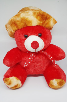 

COST TO COST Super soft red ribbon big teddy - 12 inch(Multicolor)