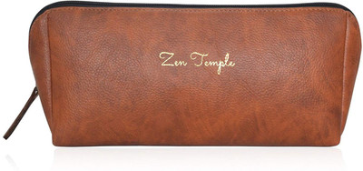 

Zen Temple Men Vegan Leather Toiletry Bag Travel Toiletry Kit(Tan)