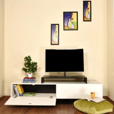Home Full Engineered Wood TV Entertainment Unit(Finish Color - FROSTY WHITE)