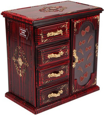 

Tuelip Single Door-Cupboard Design Jewellery & MakeUp Vanity Box(Red Ross)