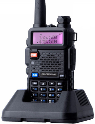 

Lascom India Baofeng UV5R 136-174/400-480 MHz Dual Band Two-Way Radio walkie Talkie with Wide Frequency Range, FM Radio, LED Torch, 3 To5 km Range, Long Standby, 1800mAh Battery - 1PC Walkie Talkie(Black)