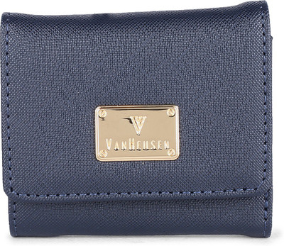 

Van Heusen Women Casual Blue Genuine Leather Wallet(5 Card Slots), Navy