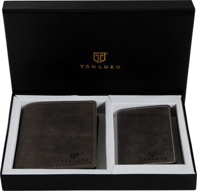 

Tan Luzo Men Brown Genuine Leather Wallet(10 Card Slots)