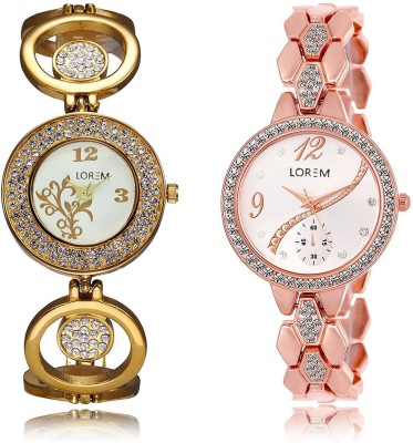 

LOREM LR204-215 COMBO Multicolor Round Girl's Metal Bracelet Watch - For Women