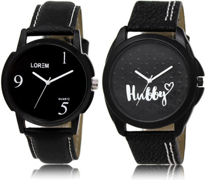 

LOREM LR6-31 COMBO Black Round Boy's Leather Watch - For Men