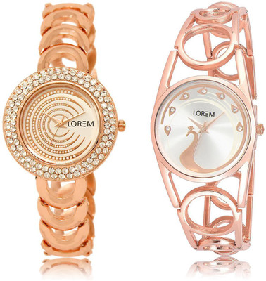 

LOREM LR202-232 COMBO Multicolor Round Girl's Metal Bracelet Watch - For Women