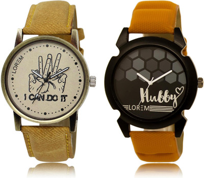 

LOREM LR30-32 COMBO Black & Grey Round Boy's Leather Watch - For Men