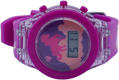 ayre Pink Stylish LCD Wrist Watch For Kids with Lights, Pony Horse Design. For Boys & Girls. Ideal for Birthday Return Gifts Watch. Pony Horse Watch - For Boys & Girls
