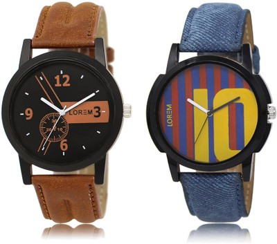 

LOREM LR1-10 COMBO Multicolor Round Boy's Leather Watch - For Men