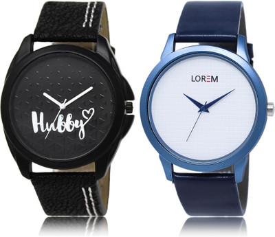 

LOREM LR31-33 COMBO White & Black Round Boy's Leather Watch - For Men