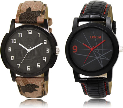 

LOREM LR3-8 COMBO Black Round Boy's Leather Watch - For Men