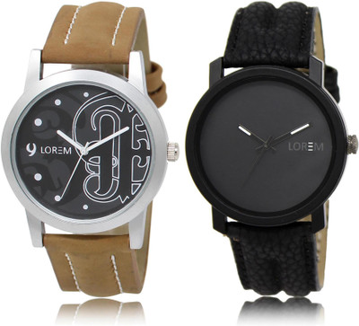 

LOREM LR14-21 COMBO Black Round Boy's Leather Watch - For Men