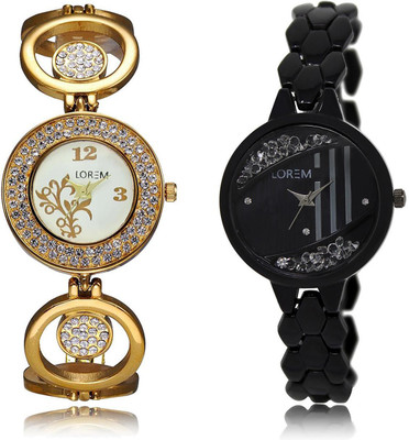 

LOREM LR204-221 COMBO Multicolor Round Girl's Metal Bracelet Watch - For Women