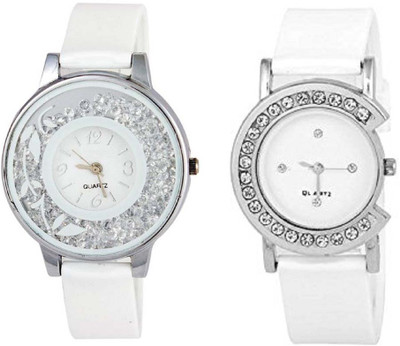 

Rage Enterprise New Stylish White Movable Diamond C Dial Men & Women Watch - For Boys & Girls