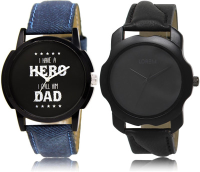 

LOREM LR7-22 COMBO Black Round Boy's Leather Watch - For Men