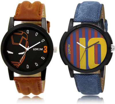 

LOREM LR4-10 COMBO Multicolor Round Boy's Leather Watch - For Men