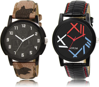 

LOREM LR3-12 COMBO Multicolor Round Boy's Leather Watch - For Men
