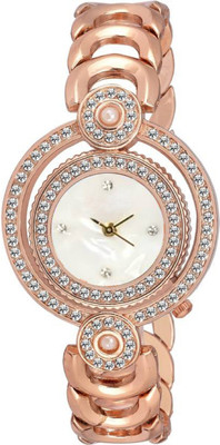 

TRUE KART Rose Gold Tone With Attractive Diamond Ring Watch - For Women