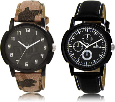 

LOREM LR3-13 COMBO Multicolor Round Boy's Leather Watch - For Men