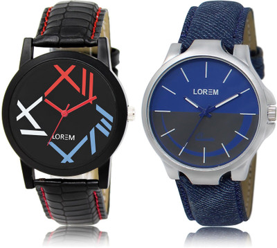 

LOREM LR12-24 COMBO Multicolor Round Boy's Leather Watch - For Men